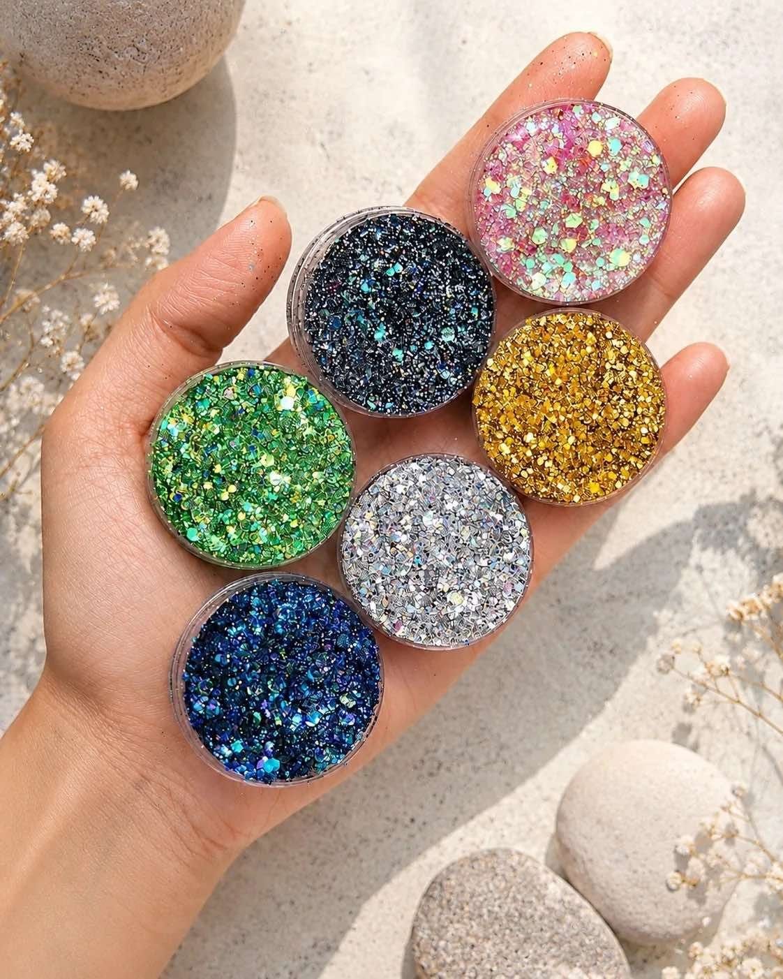 CHUNKY PRESSED GLITTERS - Set of 6