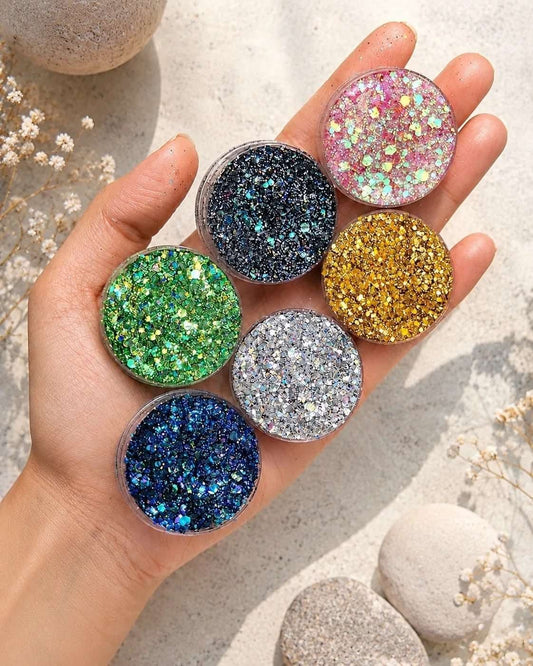 CHUNKY PRESSED GLITTERS - Set of 6