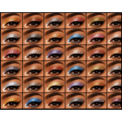 3D GLAM COLLECTION – 36 3D Pressed Shades,Glitters & Highlighters