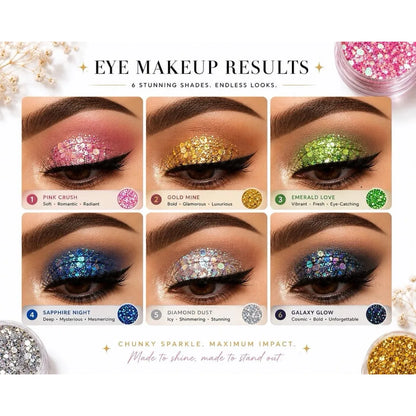 CHUNKY PRESSED GLITTERS - Set of 6