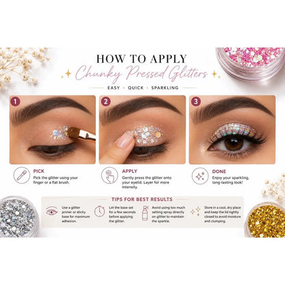 CHUNKY PRESSED GLITTERS - Set of 6