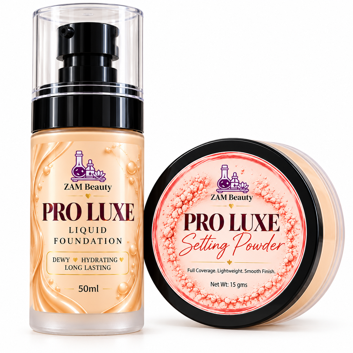 PRO LUXE Liquid Foundation + PRO LUXE Setting Powder