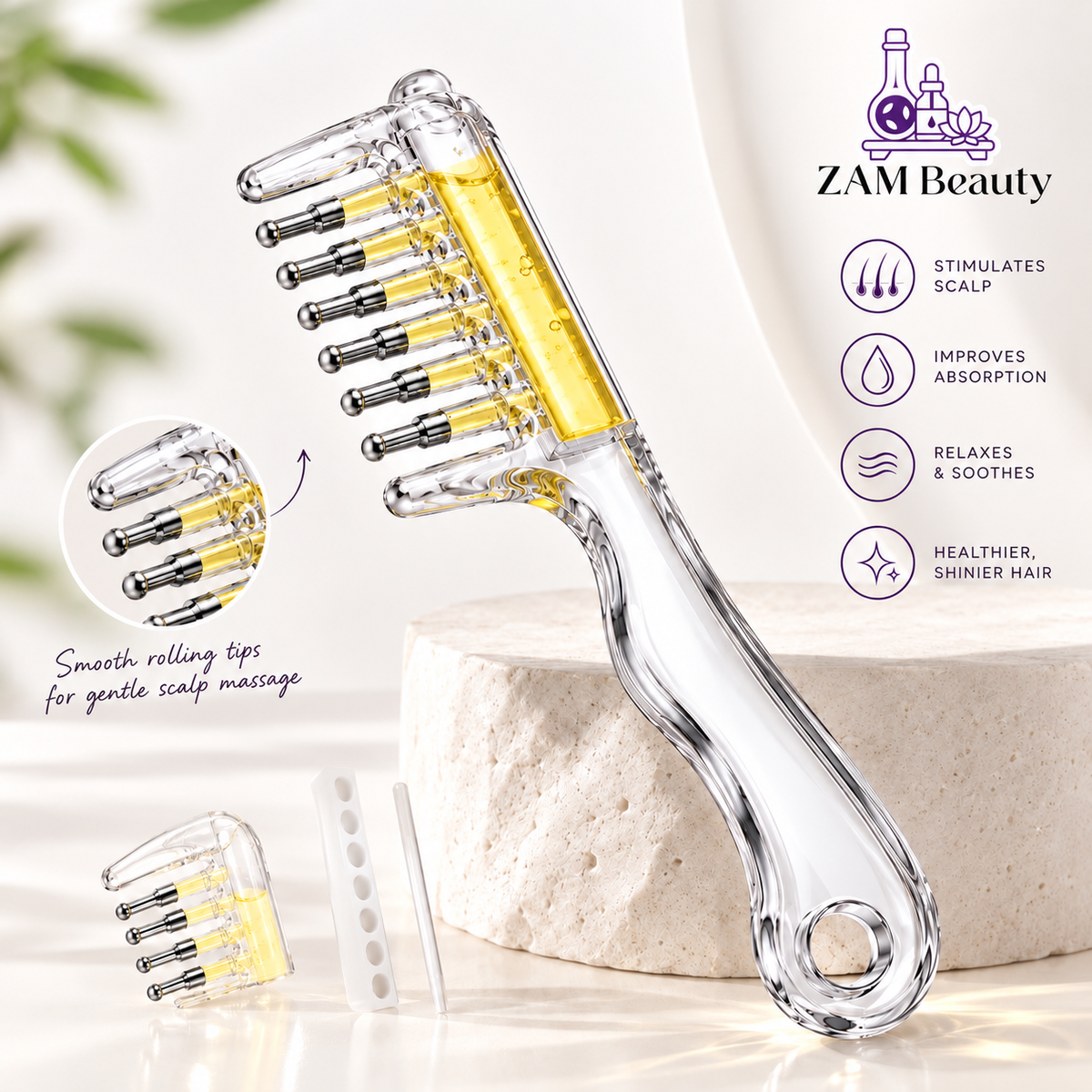 VIRAL HAIR OIL COMB by ZAM BEAUTY