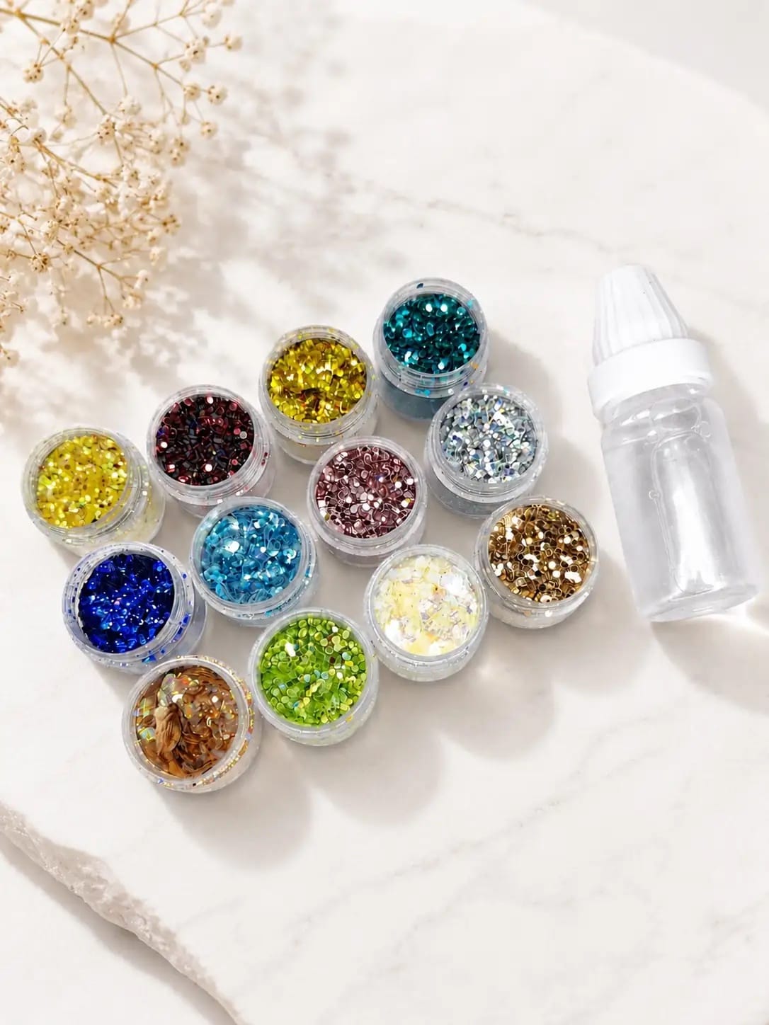 CHUNKY GLITTERS Set of 12 with Glitter Glue