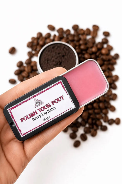 POLISH YOUR POUT - Coco Sugar Lip Scrub+Berry Lip Balm