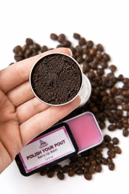 POLISH YOUR POUT - Coco Sugar Lip Scrub+Berry Lip Balm